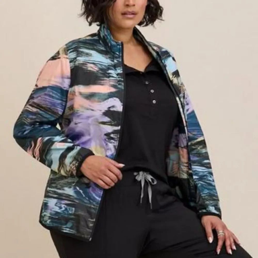 Torrid Happy Camper Polyester Woven Lightweight Active Jacket - Picture 2 of 5